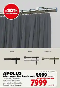 Diego Apollo teleszkópos fém karnis szett ajánlat