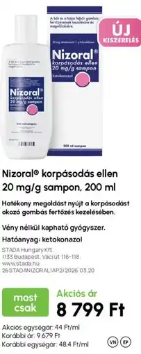 Alma Gyógyszertárak Nizoral korpásodás ellen sampon ajánlat