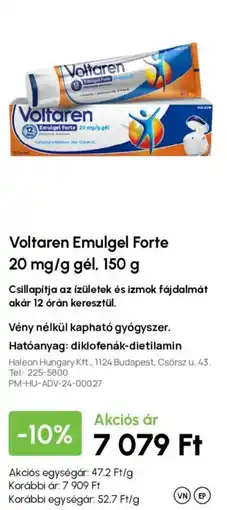 Alma Gyógyszertárak Voltaren Emulgel Forte 20 mg/g gél ajánlat