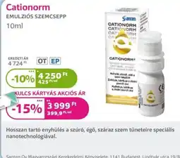 Kulcs Patika Cationorm emulziós szemcsepp ajánlat