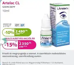 Kulcs Patika Artelac cl szemcsepp ajánlat