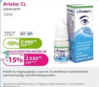 Artelac cl szemcsepp