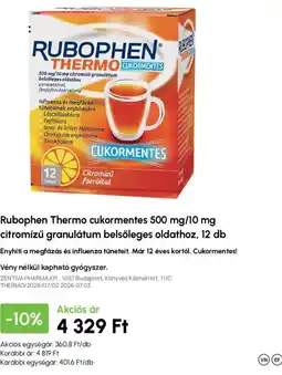 Alma Gyógyszertárak rubophen thermo cukormentes ajánlat