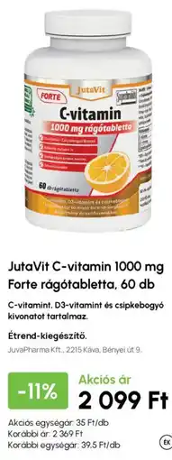 Alma Gyógyszertárak Jutavit c-vitamin 1000 mg ajánlat