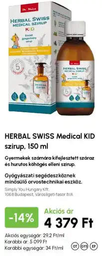 Alma Gyógyszertárak herbal swiss medical kid szirup ajánlat