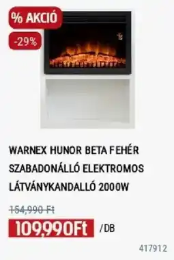 Praktiker Warnex hunor beta fehér szabadonálló elektromos látványkandalló 200w ajánlat