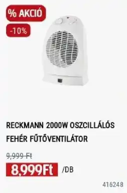 Praktiker Reckmann 2000w oszcillálós fehér fűtőventilátor ajánlat