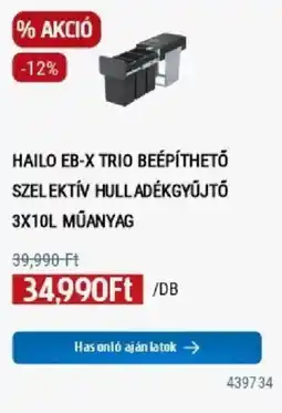 Praktiker Hailo eb-x trio beépíthető szelektív hulladékgyűjtő ajánlat