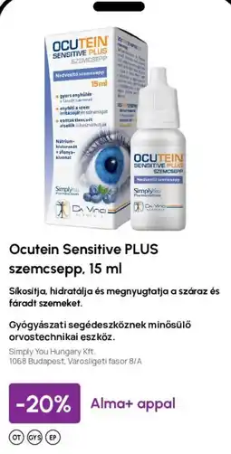 Alma Gyógyszertárak Ocutein sensitive plus szemcsepp ajánlat