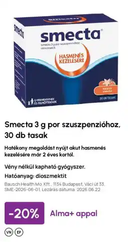 Alma Gyógyszertárak Smecta ajánlat