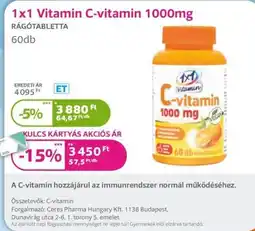 Kulcs Patika 1x1 vitamin c-vitamin ajánlat