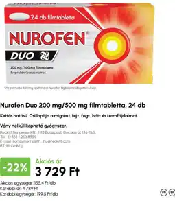 Alma Gyógyszertárak Nurofen duo ajánlat
