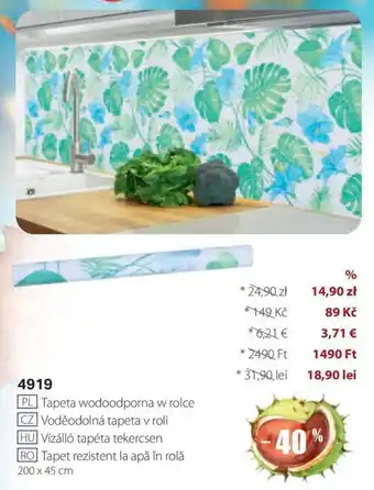 Vízálló tapéta tekercsen