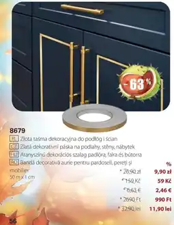 BetterStyle Aranyszínű dekorációs szalag padlóra, falra és bútorra ajánlat