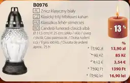BetterStyle Klasszikus fehér sírmécses ajánlat