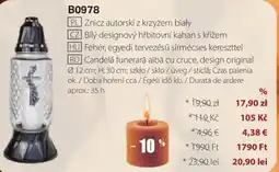 BetterStyle Fehér egyedi tervezésű sírmécse kereszttel ajánlat