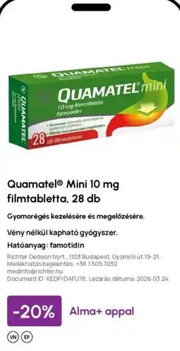 Alma Gyógyszertárak Quamatel mini ajánlat