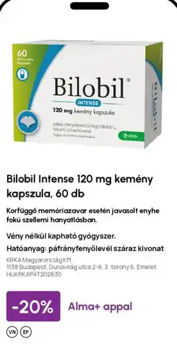 Alma Gyógyszertárak bilobil intense ajánlat