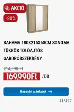 Praktiker Bahama tükros tolóajtós gardróbszekrény ajánlat