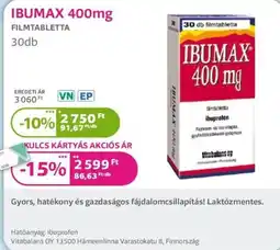 Kulcs Patika ibumax 400mg ajánlat