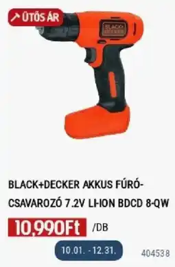Praktiker Black+decker akkus fúró-csavarozó 7.2v li-ion bdc d 8-qw ajánlat