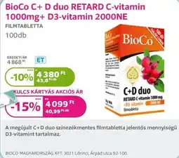 Kulcs Patika BioCo c+d duo retard ajánlat