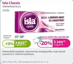 Kulcs Patika Isla cassis ajánlat