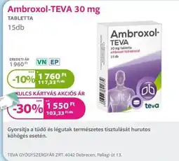 Kulcs Patika Ambroxol-teva ajánlat