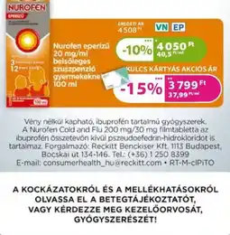 Kulcs Patika Nurofen eperizű ajánlat