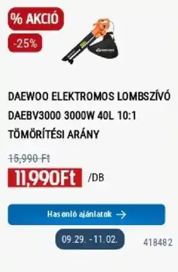 Praktiker Daewoo elektromos lombszívó ajánlat