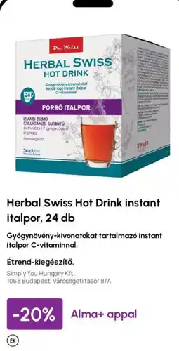 Alma Gyógyszertárak Dr. Weiss herbal swiss hot drink ajánlat