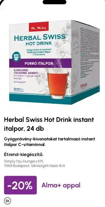 Dr. Weiss herbal swiss hot drink