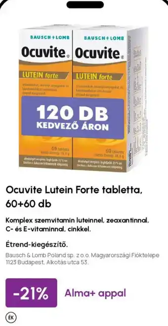 Ocuvite Lutein Forte tabletta