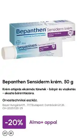 Alma Gyógyszertárak Bepanthen sensiderm krém ajánlat