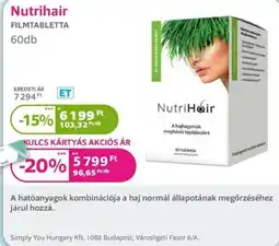 Kulcs Patika Nutrihair filmtabletta ajánlat