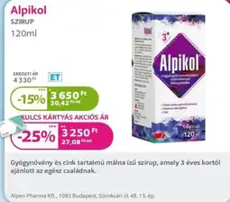 Kulcs Patika Alpikol szirup ajánlat