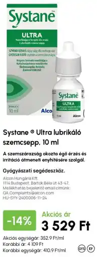 Alma Gyógyszertárak Systane ultra szemcsepp ajánlat