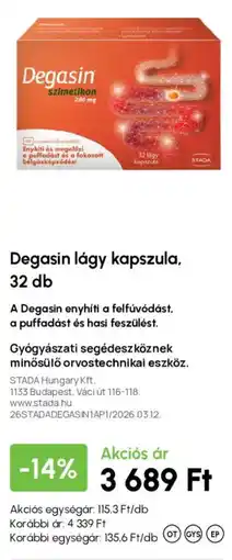 Alma Gyógyszertárak Degasin lágy kapszula ajánlat