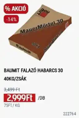 Praktiker Baumit falazó habarcs 30 ajánlat