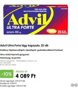 Alma Gyógyszertárak Advil ultra forte lágy kapszula ajánlat