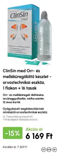 Alma Gyógyszertárak ClinSin med Orr- és melléküregöblítő készlet ajánlat