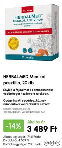 Alma Gyógyszertárak Herbalmed medical pasztilla ajánlat