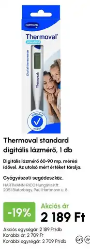 Alma Gyógyszertárak Thermoval standard digitális lázmérő ajánlat