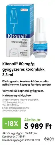Alma Gyógyszertárak Kitonail gyógyszeres körömlakk ajánlat