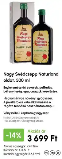 Alma Gyógyszertárak Naturland nagy svédcepp oldat ajánlat