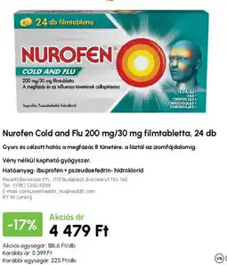 Alma Gyógyszertárak Nurofen cold and flu ajánlat