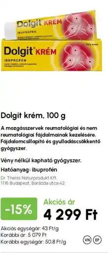 Alma Gyógyszertárak Dolgit krém ajánlat