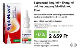Alma Gyógyszertárak SeptaNazal ajánlat