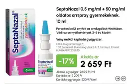 Alma Gyógyszertárak SeptaNazal orrspray ajánlat