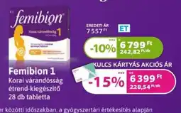 Kulcs Patika Femibion 1 ajánlat